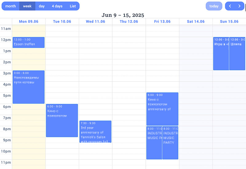 Calendar month